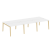 Рабочая станция на деревянных опорах Onix Wood OW.D.RS-6.2.7 3540x1475x750 (Тиквуд Светлый/Дуб Темный)
