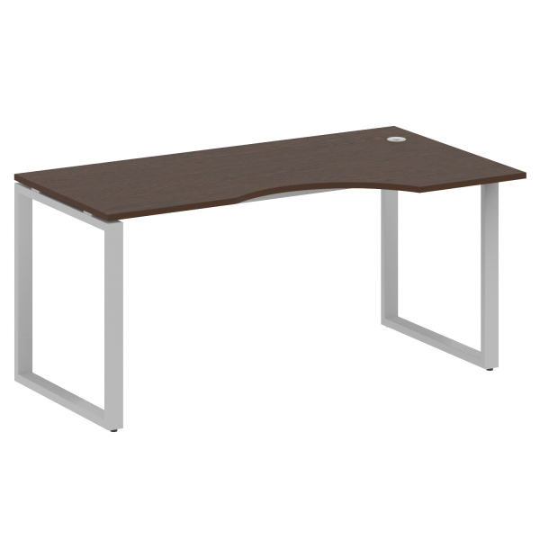 Стол криволинейный левый Metal System Style БО.СА-1 Пр 1600x900x750 (Венге Цаво/Серый металл)