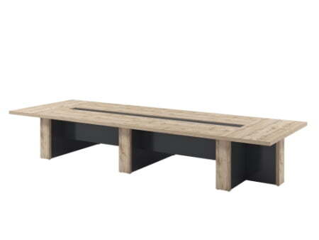 Стол переговоров на 12 человек Torston T-106 без центральной вставки 4600x1600x750 (Дуб Вотан/Антрацит)