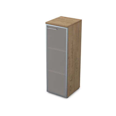 Пенал средний со стеклом и нишей левый Gloss line 9НП.017.6 Л 400x450x1245 (Teakwood)