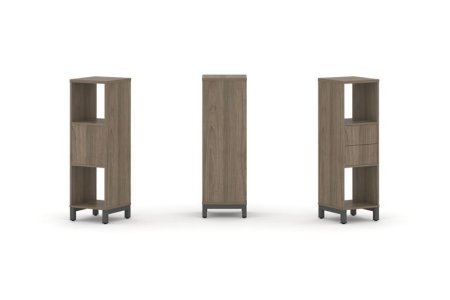 Набор стеллажа 1 сторонний, 3 яруса SN.NS-311 (387х400х1248) (Вяз Благородный/Металл Антрацит)