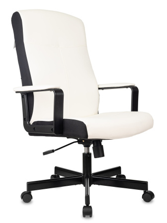 Кресло руководителя DOMINUS белый/черный эко.кожа крестов. металл (Белый)