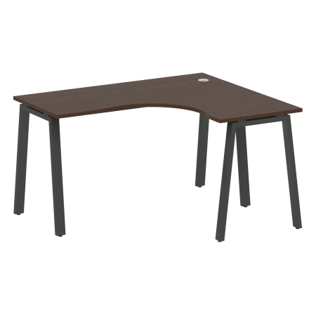 Стол криволинейный правый Metal System Style БА.СА-3 Пр 1400x1200x750 (Венге Цаво/Антрацит металл)