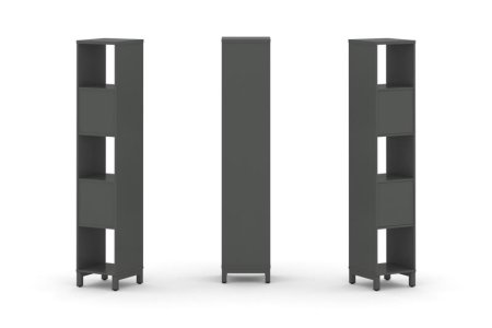 Набор стеллажа 1 сторонний, 5 ярусов SN.NS-511 (387х400х1982) (Антрацит/Металл Антрацит)