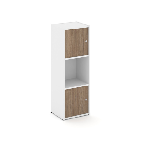 Стеллаж Locker Plus LK.K-001 408x350x1203 (Белый | Дуб Аризона)