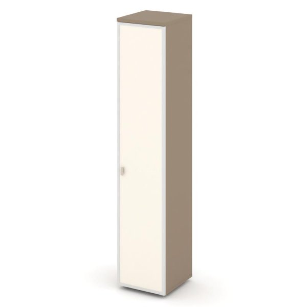 Шкаф высокий узкий правый ES.SU-1.10R (R) I (400х420х1977) (Латте/Лакобель ivory)
