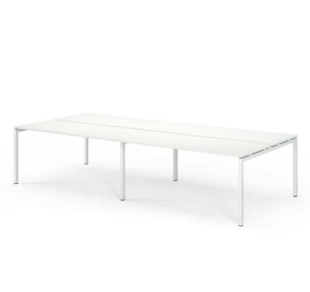 TOUR LIGHT Бенч-система 4 рабочих места 320x143 (Белый/Белый металл)
