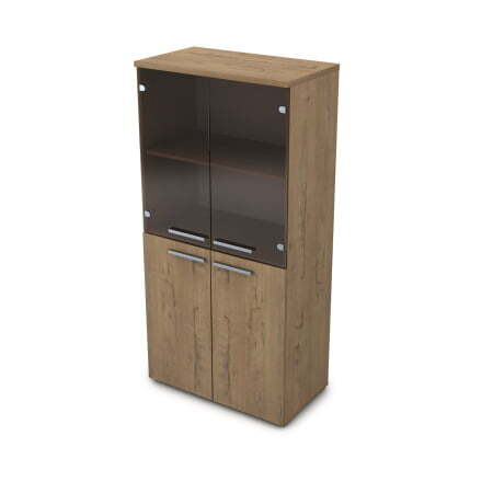 9Ш.004.6 Шкаф со стеклом (800x450x1645) (Teakwood)