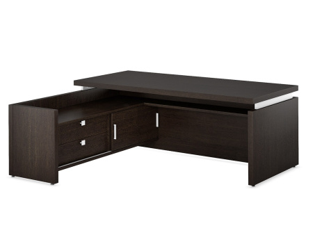 Рабочий стол с приставной тумбой левой TRIUMF (2000x1800x760) (Венге Цаво)