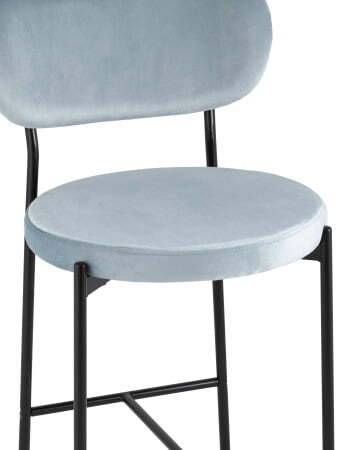 Стул полубарный Барбара велюр серо-голубой (Стул полубарный Барбара серо-голубой)