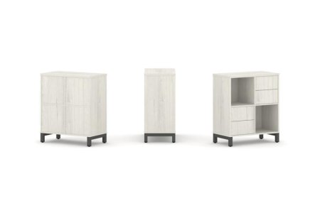 Набор стеллажа 1 сторонний, 2 яруса SN.NS-221 (754х400х881) (Дуб Наварра/Металл Антрацит)