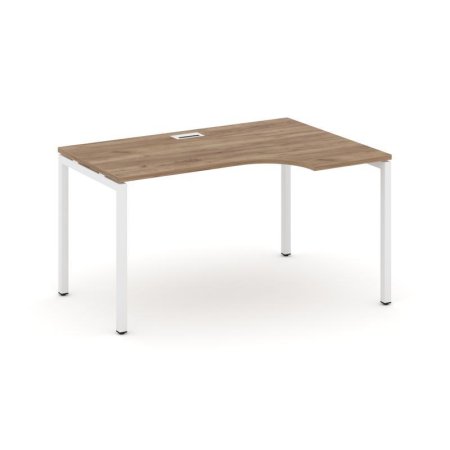 Стол рабочий эргономичный SN-4P.SPA-011(R) (1380х700/980х750) (Дуб Табак/Металл Белый)