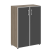 Шкаф для документов со стеклом черным LT.ST-2.4 R Black (Вяз Благородный)