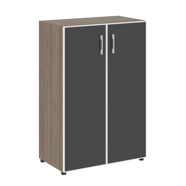 Шкаф для документов со стеклом черным LT.ST-2.4 R Black (Вяз Благородный)