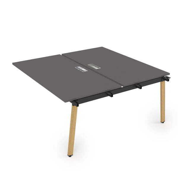 10БДС.278 Стол системы Бенч, сдвоенный, на 2 рабочих места - средний (1200x1435x750) (Graphit mattIron Wood)