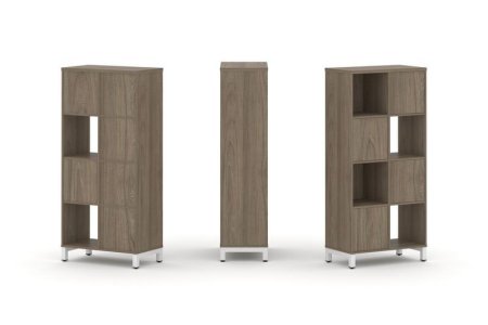 Набор стеллажа 1 сторонний, 4 яруса SN.NS-421 (754х400х1615) (Вяз Благородный/Металл Белый)