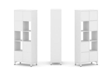 Набор стеллажа 1 сторонний, 5 ярусов SN.NS-521 (754х400х1982) (Белый/Металл Белый)