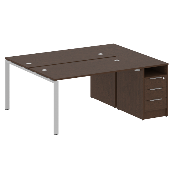 Рабочая станция с опорной тумбой Metal System Style БП.РС-СТП-2.3 1812x1475x750 (Венге Цаво/Серый металл)