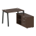Рабочая станция с тумбой на А-образном м/к Metal System Style БА.РС-СТС-2.1 (R) 1100x1520x750 (Дуб наварра/Серый металл)