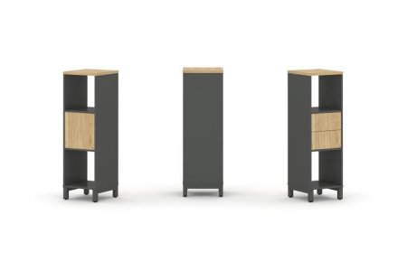 Набор стеллажа 1 сторонний, 3 яруса SN.NS-311 (387х400х1248) (Антрацит/Тиквуд Светлый/Металл Антрацит)