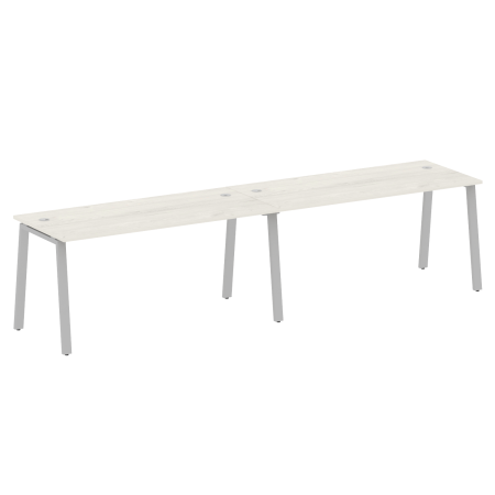 Рабочая станция на 2 рабочих места на А-образном м/к Metal System Style БА.СМ-2.4 3200x720x750 (Дуб наварра/Серый металл)