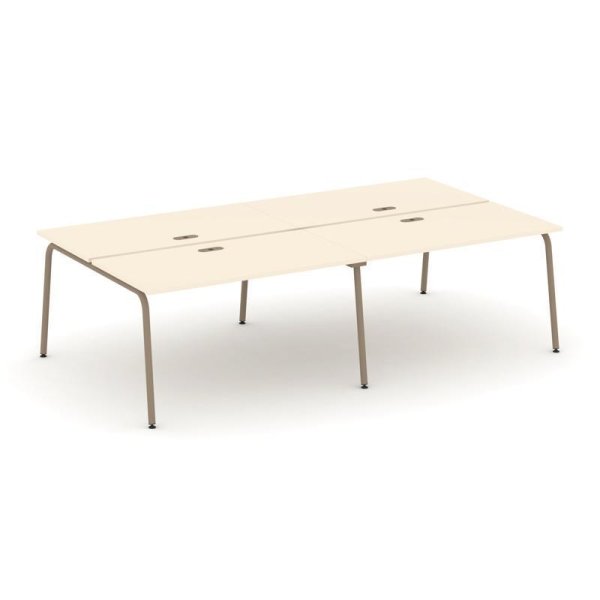 Рабочая станция 4 места ES.D.RS-4.3-LK (2760х1500х750) (Сатин/Металл Латте)