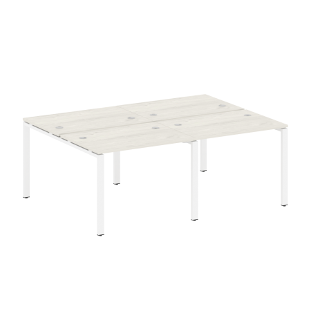 Рабочая станция на 4 раб. места Metal System Style БП.СМ-4.1 2000x1475x750 (Дуб Наварра/Белый металл)