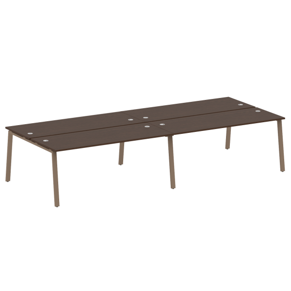 Рабочая станция на 4 рабочих места на А-образном м/к Metal System Style БА.СМ-4.5 3600x1475x750 (Венге Цаво/Мокко металл)