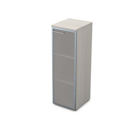 Пенал средний со стеклом и нишей левый Gloss line 9НП.017.6 Л 400x450x1245 (Ivory)