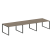 Переговорный стол 3 столешницы Metal System Style БО.ПРГ-3.3 4200x1235x750 (Дуб Наварра/Серый металл)