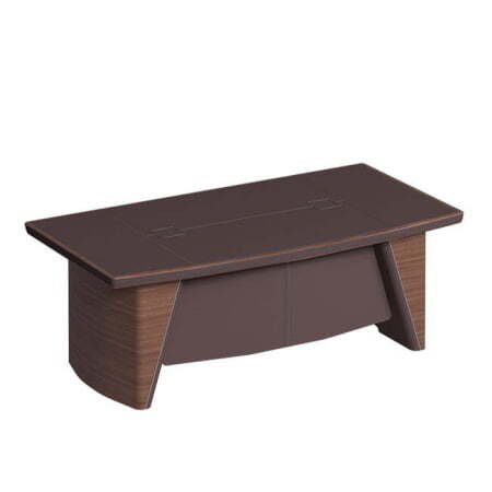 Стол руководителя с фронтальной панелью, столешница кожа ISixty C270H 2700x1160x740 (Кожа коричневая)