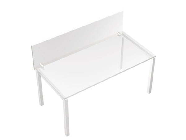 Экран настольный фронтальный (ДСП) с корнштейнами крепления Profiquadro КВ 818 БП 1600x420x18 (Белый премиум / Вишня скандинавская)