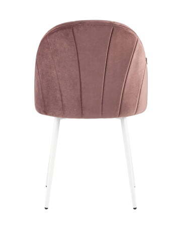 Стул Логан велюр пыльно-розовый белые ножки (Стул Логан пыльно розовый)