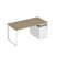 Стол руководителя на опорной тумбе левый Bravo БР 103 1800x900x750 (Дуб гладстоун светлый / Белый премиум / Белый премиумСерый)