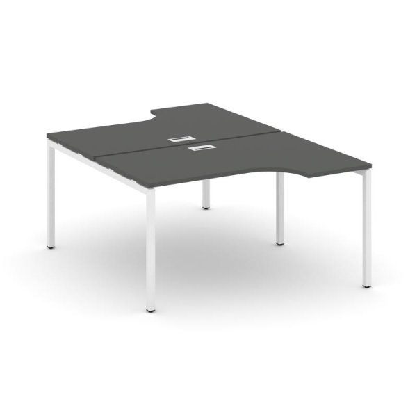 Рабочая станция эргономичная SN-4P.DRPA-011 (1380х1432/1992х750) (Антрацит/Металл Белый)