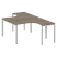 Рабочая станция криволинейная Metal System Style БП.РАС-СА-2.3 1400x2435x750 (Дуб Наварра/Серый металл)