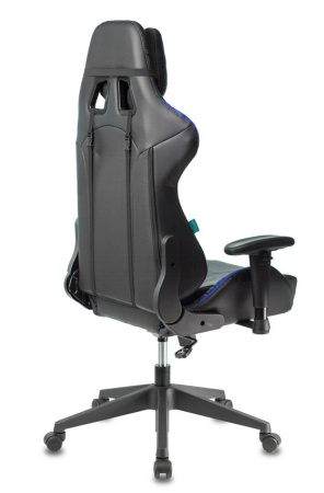 Кресло игровое Zombie VIKING 5 AERO черный/синий эко.кожа с подголов. крестов. пластик (Синий)
