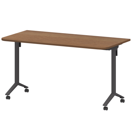 Стол мобильный складной радиусный Моби МБ22-140.70Р 1400x700x750 (Орех/Антрацит)