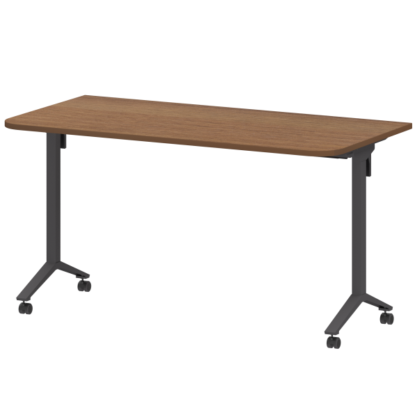 Стол мобильный складной радиусный Моби МБ22-140.70Р 1400x700x750 (Орех/Антрацит)