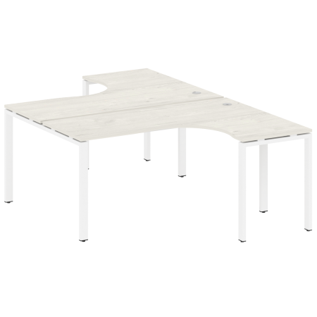 Рабочая станция криволинейная Metal System Style БП.РАС-СА-2.4 1600x2435x750 (Дуб Наварра/Белый металл)