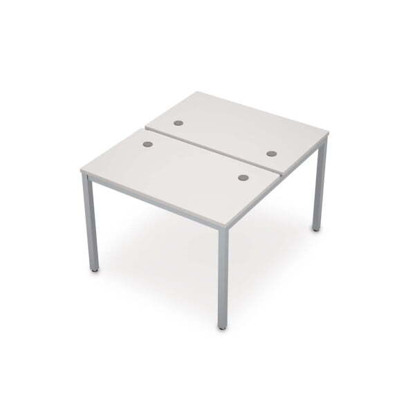 6МБ.267 Бенч-система на два рабочих места (1000x1235x750) (Белый/Алюминий матовый)