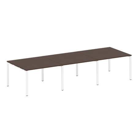 Переговорный стол 3 столешницы Metal System Style БП.ПРГ-3.2 3600x1235x750 (Венге Цаво/Белый металл)