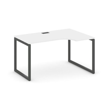 Стол рабочий эргономичный SN-4O.SPA-021(R) (1380х800/980х750) (Белый/Металл Антрацит)