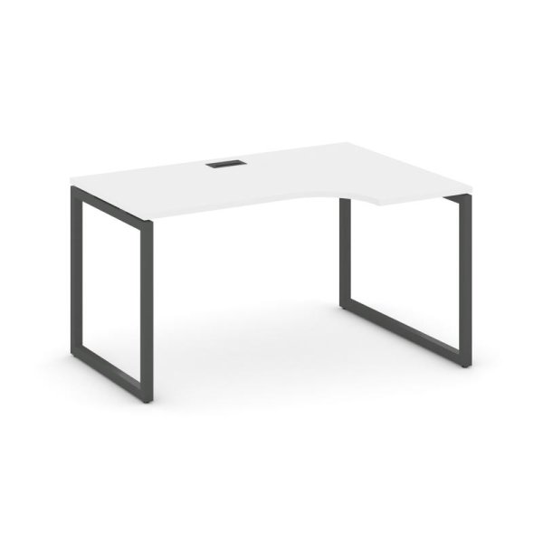Стол рабочий эргономичный SN-4O.SPA-021(R) (1380х800/980х750) (Белый/Металл Антрацит)