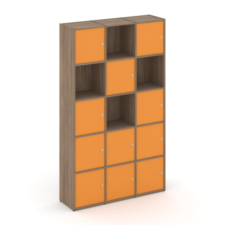 Стеллаж Locker Plus LK.K-009 1188x350x1983 (Дуб Аризона | Оранжевый)