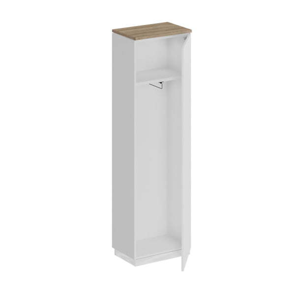 Шкаф для одежды узкий City СИ 305 600x400x2034 (Дуб гладстоун светлый / Белый премиум / Белый премиум)