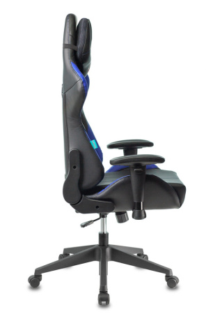 Кресло игровое Zombie VIKING 5 AERO черный/синий эко.кожа с подголов. крестов. пластик (Синий)