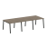 Стол для переговоров (3 столешницы) на А-образном м/к Metal System Style БА.ПРГ-3.1 3000x1235x750 (Дуб наварра/Серый металл)