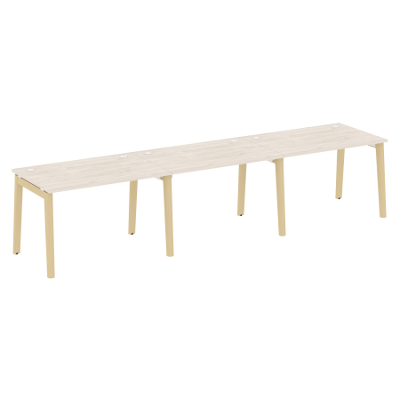 Рабочая станция на деревянных опорах Onix Wood OW.RS-3.2.8 3540x800x750 (Дуб Аризона/Дуб Светлый)