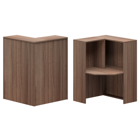 Стойка угловая левая Ресепшн А-555 900x900x1220 (Темный шимо)